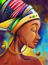 En livlig afroamerikansk kvinde