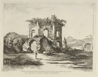 Udsigt over et tempel... dedikeret til Diana fra Forskellige udsigter hentet fra naturen... d..., 1700-tallet.