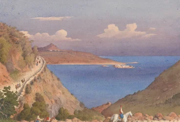"Fortet i Suda [Souda] og indgangen til Suda-bugten, Candia [Kreta], 24. oktober 1857