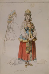 Kostumedesign til operaen A Life for the Tsar af M. Glinka, 1867