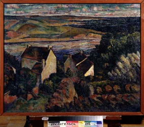 Sydlige landskab. (Sydre Landskab). Maleri af Adolf Israelevich Milman (1886-1930), olie på lærred