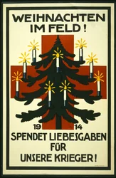 Julekampagne fra det tyske Røde Kors, der beder om pakker til tropperne ved fronten, pub. München