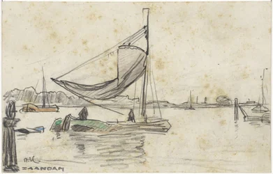 Sejlskibe på Zaan nær Zaandam