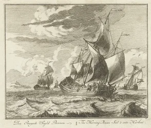Silderør sejler hjem, ca. 1725 Den Buysch Seyld Binnen / The Herring Busse Sail