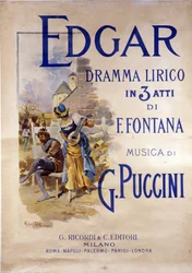 Plakat til operaen "Edgar" af komponisten Giacomo Puccini (1858-1924) af Adolfo Hohenstein