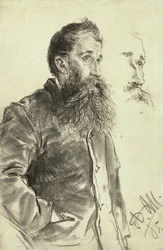 Studie af en mand med skæg, hånden i lommen, 1885