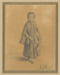 Børneportræt af Constanze Beling, født Martini. Datter af kredsdommer Carl Martini og hans hustru Pauline Martini