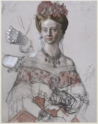 Prinsesse Alexandrine af Preussen, portrætstudie til maleriet «Wilhelm I