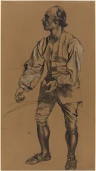 Richard Menzel poserer i 1800-tallets kostume