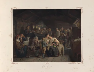 Illustration fra bogen Norske Folkelivsbilleder af Adolph Tidemand og udgivet af Chr. Tønsberg (Christiania, 1858)