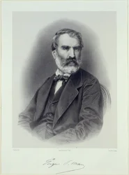 Portræt af forfatteren Eugène Pelletan 1813-1884.