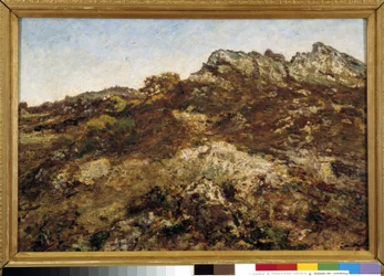 Landskab af bakker (Garlaban-massivet i Provence)