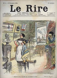 Aristoteles sagde det: Latteren er en forstyrrelse af sjælen - tegning af Adolphe Willette (1857-1926) til "Latteren" af 17. november