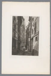 Udsigt på Rue Saint Eloi Old Paris Rue Saint Eloi (titel på objekt) Frankrig etsen uit 1874 (serietitel) Raderingen i 1874 (serietitel)