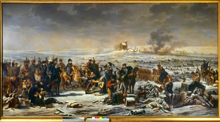Felttoget i Preussen og Polen (1806-1807) - «Napoleon 1. (1769-1821) på slagmarken ved Eylau, 9/02/1807». Maleri af Adolphe Roehn (1780-1867), 1807, Boissy-Saint-Léger, Grosbois Slot