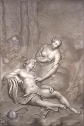 Luna (Diana) besøger den sovende Endymion, 1696