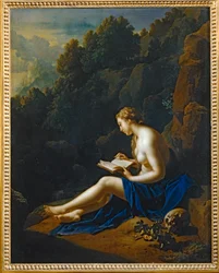 Santa Maria Magdalena penitente, der mediterer i ensomhed ...