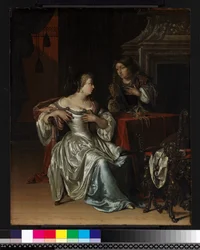 Tancreds tjener præsenterer Guiscards hjerte i en gylden kop til Guismond, 1675