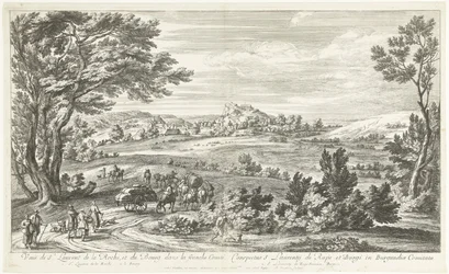 Udsigt over Saint Laurent de la Roche Udsigt over St. Laurent de la Roche og Bourg i Franche-Comté (titel på objektet)