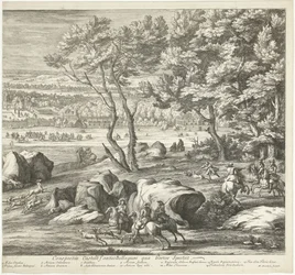 Udsigt over slottet Fontainebleau (højre side) Veuë du Chasteau de Fontainebleau du costé du Jardin (titel på objektet)