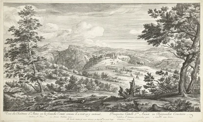 Se på kasteel af Sainte Anne Udsigt over slottet Ste. Anne i den frie Comté, som han ser sig selv komme ind i den (titel på objekt)