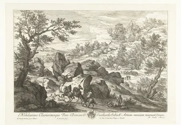 Landskab med ryttere ved et klippefremspring Landskaber med jægere (serietitel)