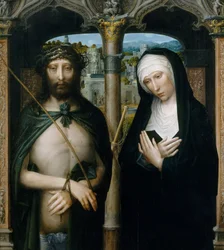 Kristus kronet med torne Ecce Homo, og den sørgende jomfru, ca. 1530-40.