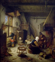 En bondefamilie hjemme, 1661