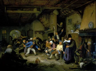 Bønder, der danser på et værtshus