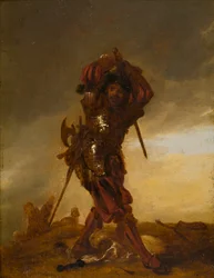 En schweizisk soldat: En lejesoldat, ca. 1609-62 (olie på panel)