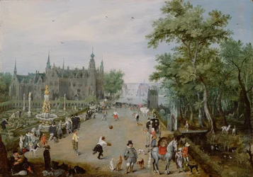 Jeu de Paume før et landspalads, ca 1614