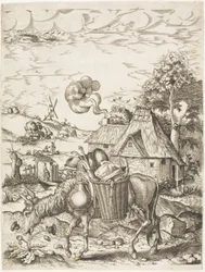 Æselet fyldt med mad, fra Emblematic Figures of Animals