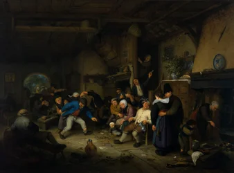 Bønder danser i et værtshus