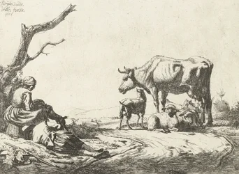 Hyrde og hyrde med kvæg, 1653