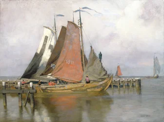 Fiskerbåde, der forlader Zuiderzee-havnen, 1899