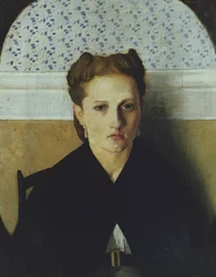 Portræt af kunstnerens kone (olie på lærred)