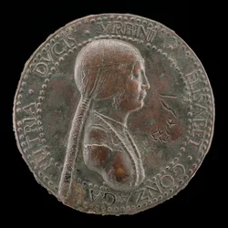 Elisabetta Gonzaga, død 1528, hertuginde af Urbino, hustru til Guidobaldo I 1489 [obv], sandsynligvis efter 15.
