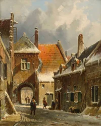 A Winter Street Scene, 1800-tallet