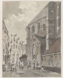 Udsigt i Amersfoort, på højre del af St. Joriskerk