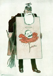 Tegneserie af den græske premierminister Stephanos Skouloudis (1836-1928) Tegning af Adrien Barrere (1874-1931) i Fantasio 01/10/1916
