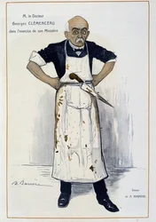Clémenceau som slagter - af Barrère, i "" Fantasio"" fra 01/10/1906