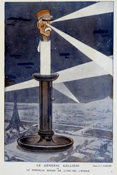 General Gallieni eller det nye lys (fra stævnen af) stjernen. I Fantasio 01/12/1915. Tegning af A. Barrère.