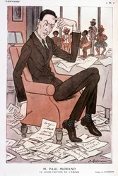 Humoristisk portræt af Paul Morand - af Barrère i "Fantasio"" fra 15/09/1928