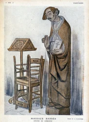 Maurice Barrès og apostel af Lorraine - Karikatur af Adrien Barrere (1877-1931) i "" Fantasio""