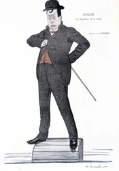 Portræt af Andre Antoine (1858-1943), fransk instruktør, skuespiller, teoretiker og teaterinstruktør - Tegning af A. Barrere - i "" Fantasio""", 01/06/1907.
