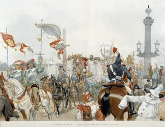 Karneval i Paris: beef gras - akvarel af Adrien Marie