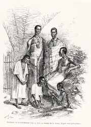 Indbyggere i Grand-Bassam, illustration fra Le Tour du Monde, 1868
