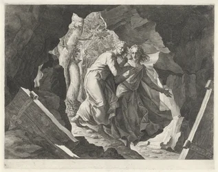 Dante og Virgil går ind i helvede gennem en port