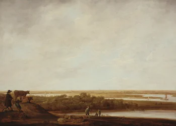 Panoramalandskab med hyrder