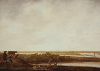 Panoramalandskab med fårehyrder